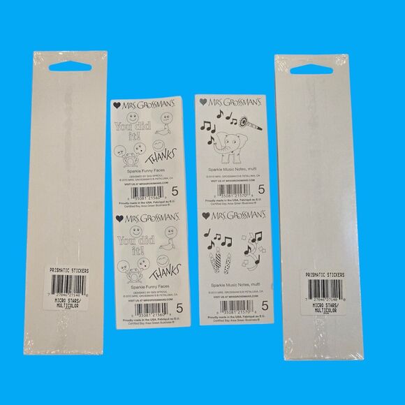 Retro Prismatic Giant Sandylion Stickers Mrs. Grossmans Funny Faces Hambly Stars - Picture 5 of 11